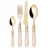 Набор из 24 столовых приборов ALADDIN (PVD золото-слоновая кость-золото) в упаковке Wenge Bugatti