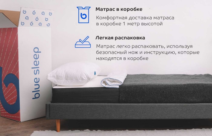 Матрас Blue Sleep Concept, коллекция "Блу слип Концепт" 140*20*200, Ткань, Пеноматериал, Черный