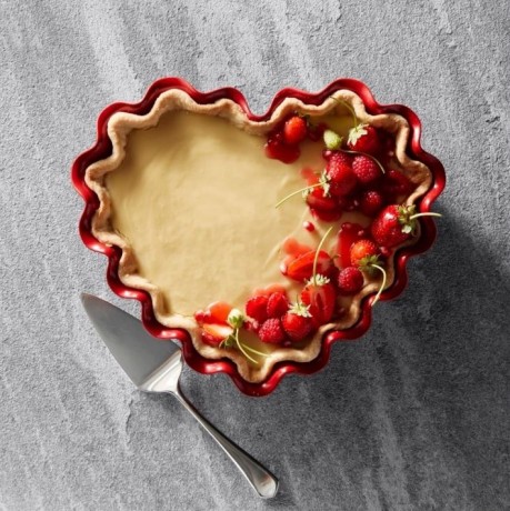 Форма для пирога, "Сердце", цвет: розовый, 32,5 см. Emile Henry