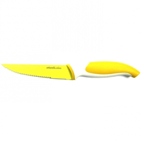 Нож кухонный, 10 см. желтый, Atlantis