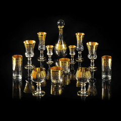 Графин 1 л. H33 см. CREMONA, хрусталь/декор золото 24К