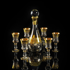 Графин 1 л. H33 см. CREMONA, хрусталь/декор золото 24К