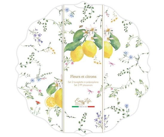 Набор подставок под горячее Цветы и лимоны, 2 шт, 34,5 см. Easy Life
