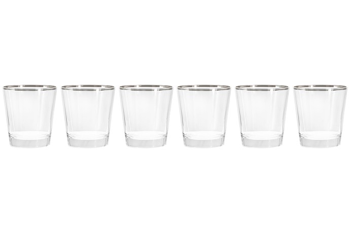 Набор стаканов для виски Gemma платина, 0,365 л. 6 шт. Le Stelle