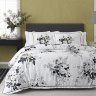 Комплект постельного белья VALERON SATIN с вышивкой, 2 сп. "LORRAINE" серый
