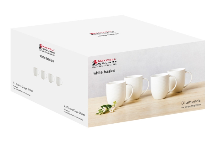 Набор их 4-х кружек Даймонд, 0,37 л. Maxwell & Williams