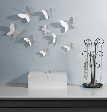 Декор для стен Mariposa 9 элементов, белый, Umbra