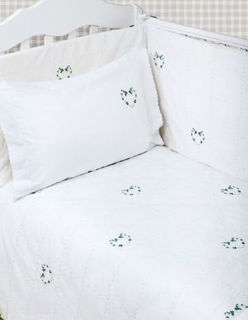 Комплект постельного белья "СЕРДЕЧКИ NEW", 100x140+40х60+130х75х25см. белый/зеленый/желтый, BOVI