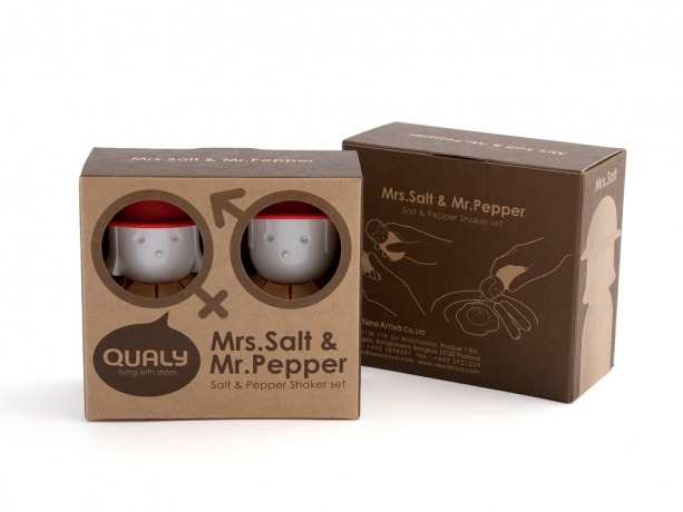 Солонка+перечница Mr.Pepper & Mrs. Salt, желтый, Qualy