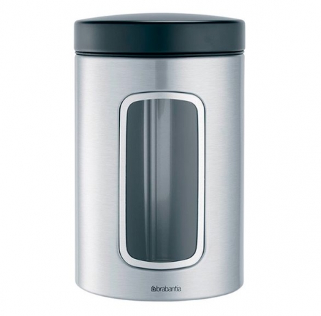 Контейнер для сыпучих продуктов с окном (1,4 л), Стальной матовый (FPP) Brabantia