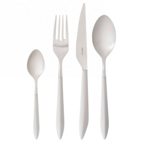 Набор из 24 столовых приборов ARES (матовая сталь - слоновая кость) в упаковке Window box Bugatti