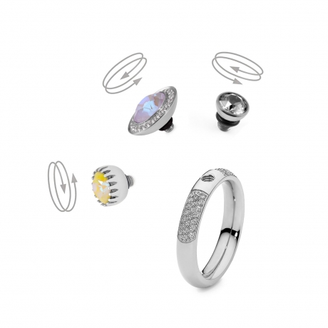 Кольцо - база deluxe small silver 15.9 мм 626657 S Qudo