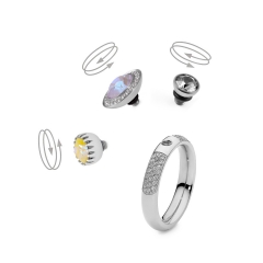 Кольцо - база deluxe small silver 15.9 мм 626657 S Qudo