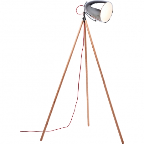 Торшер Chromatic Tripod, коллекция "Хроматический Штатив" 80*165*93, Бук, Сталь, Серебряный