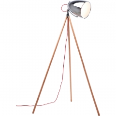 Торшер Chromatic Tripod, коллекция "Хроматический Штатив" 80*165*93, Бук, Сталь, Серебряный