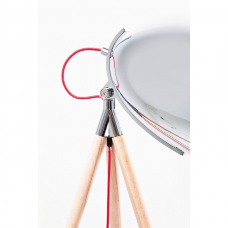 Торшер Chromatic Tripod, коллекция "Хроматический Штатив" 80*165*93, Бук, Сталь, Серебряный