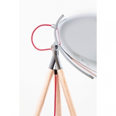 Торшер Chromatic Tripod, коллекция "Хроматический Штатив" 80*165*93, Бук, Сталь, Серебряный