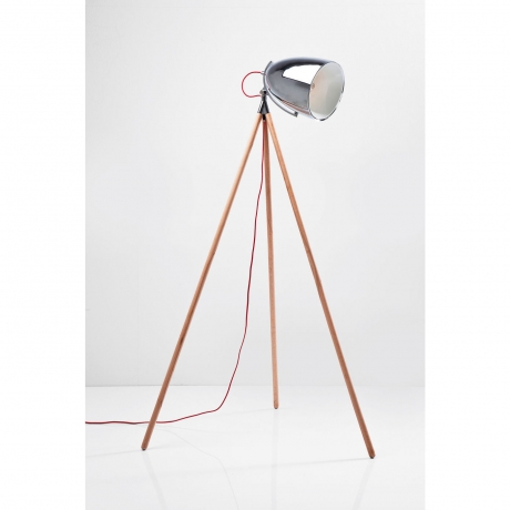 Торшер Chromatic Tripod, коллекция "Хроматический Штатив" 80*165*93, Бук, Сталь, Серебряный