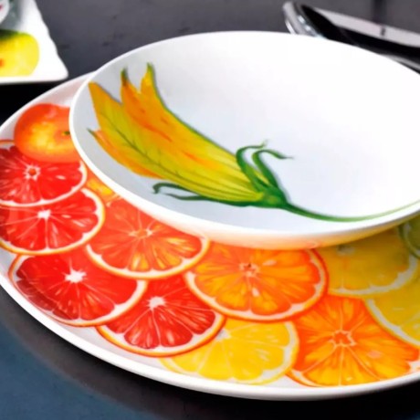 Тарелка суповая Vegetable, 20,5 см. цвет: желтый, FREEDOM Taitu