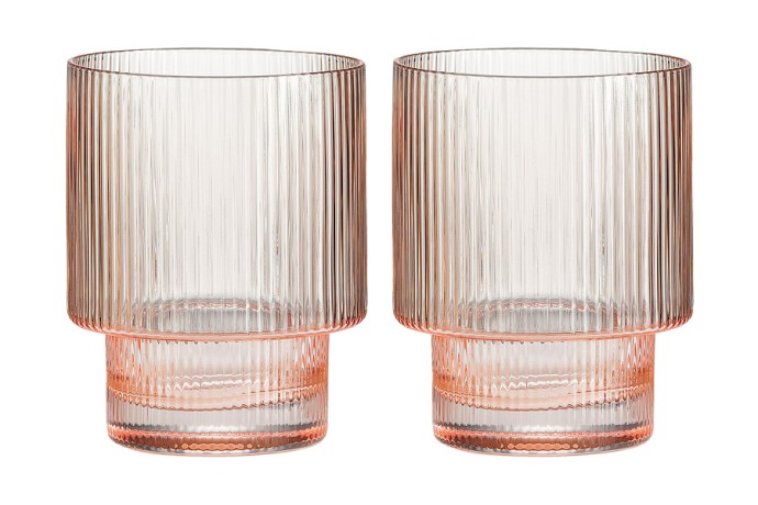 Набор стаканов для воды Modern Classic, розовый, 0,32 л, 2 шт. Pozzi Milano 1876