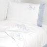 Комплект постельного белья "СИНИЧКИ", 100x140+40х60+130х75х25см. белый/голубой, BOVI