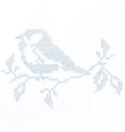 Комплект постельного белья "СИНИЧКИ", 100x140+40х60+130х75х25см. белый/голубой, BOVI