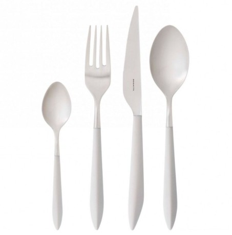 Набор из 24 столовых приборов ARES (матовая сталь - слоновая кость) в упаковке Gallery