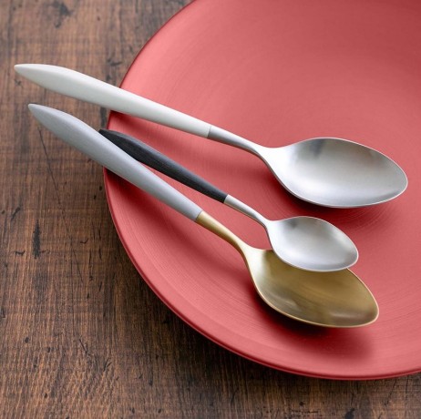 Набор из 24 столовых приборов ARES (матовая сталь - слоновая кость) в упаковке Gallery