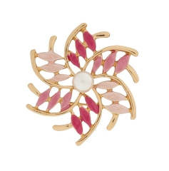 Брошь Цветок с жемчужиной XZ0956.9 R/G Shadore