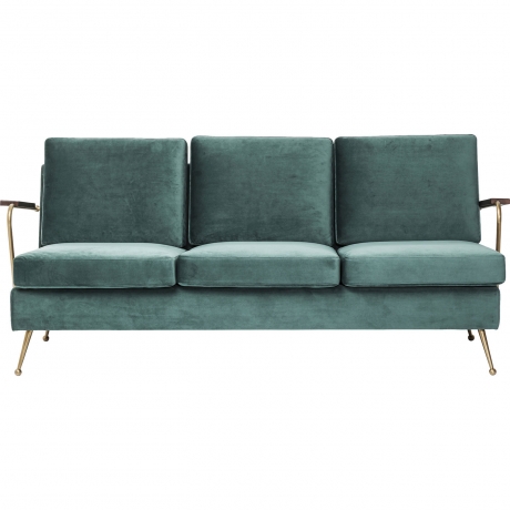 Диван Gamble, коллекция "Авантюра" 179*78*75, Сталь, Ясень, Сосна, Полиэстер, Бархат, Зеленый