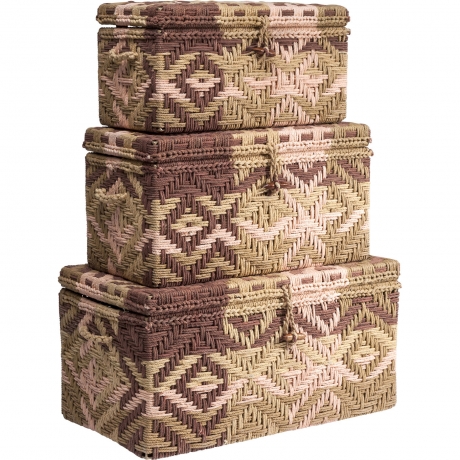 Сундук Gobi, коллекция "Гоби", количество предметов 3 82*43*47, Сталь, Хлопок, Коричневый