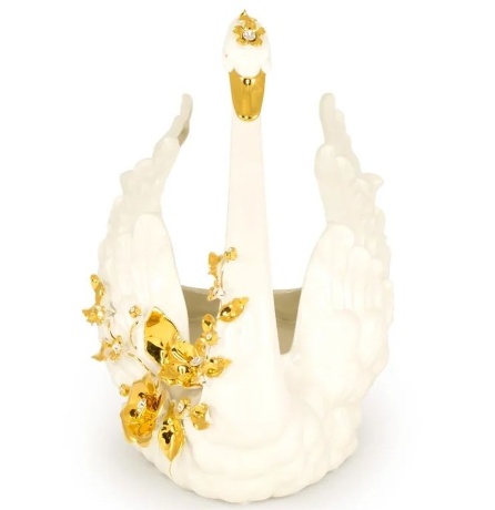 Статуэтка лебедь, 39х37 см. GIARDINO, керамика, swarovski