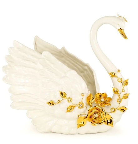 Статуэтка лебедь, 39х37 см. GIARDINO, керамика, swarovski