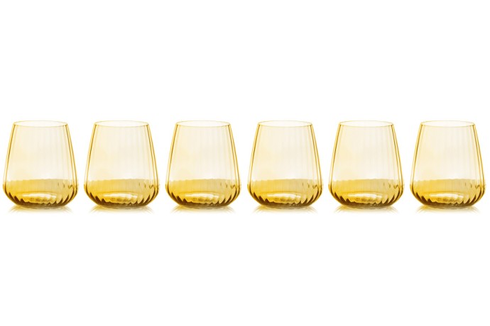 Набор стаканов для виски Opium, янтарный, 0,45 л. 6 шт. Le Stelle