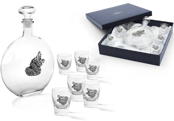 Набор из штофа и 6-ти стопок для водки Медведь, Gamma