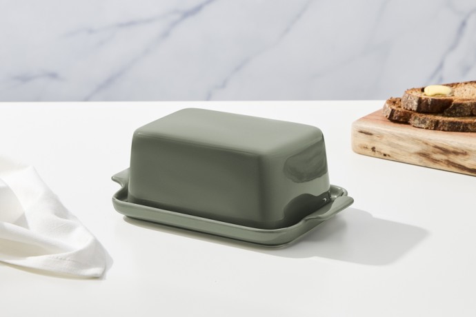 Маслёнка, 20х12 см, фарфор P, серо-зеленая, Indulgence Maxwell & Williams