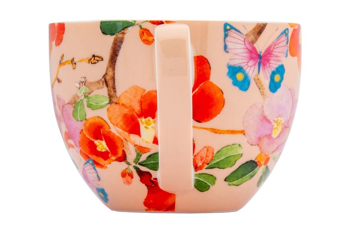 Чашка с блюдцем Камелии на розовом, 0,4 л. Maxwell & Williams