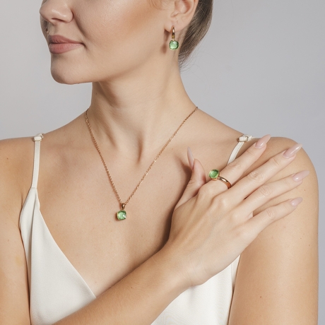 Кольцо Firenze peridot 16 мм. Qudo