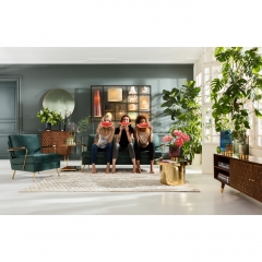 Кресло Gamble, коллекция "Авантюра" 68*78*75, Бархат, Полиэстер, ДСП, Сосна, Сталь, Зеленый