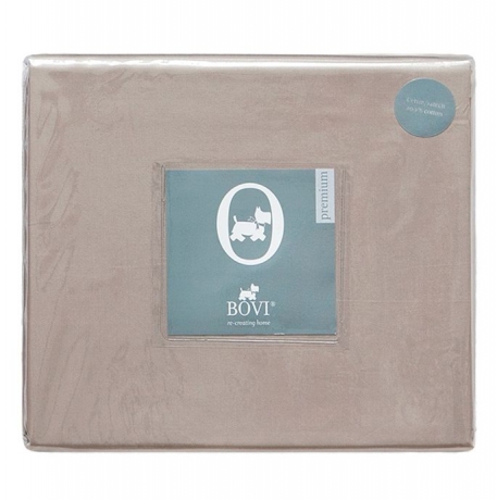 Простыня на резинке (SB), castello, сатин, 160x200x30 см. серо-бежевый, BOVI