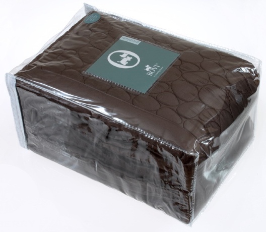 Покрывало сатиновое "STONE" Bovi, 240х260 см. шоколадный