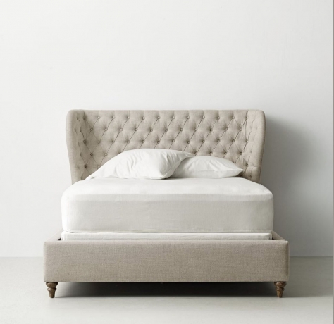 Кровать Angel Venus 07, коллекция "Ангел" 206*125*218, Полиэстер, Пенополиуретан, Бук, Фанера, МДФ, Серый