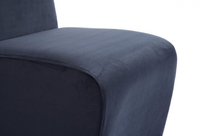 Стул обеденный без ножек синяя замша James