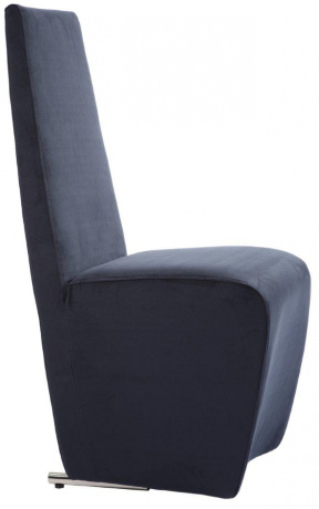 Стул обеденный без ножек синяя замша James