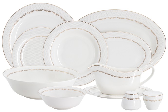 Обеденный сервиз Мираж, 6 персон, 27 предметов, Emily