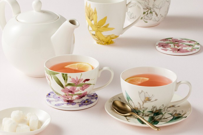 Чашка с блюдцем Орхидея белая, 0,24 л. Maxwell & Williams