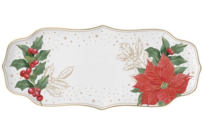Блюдо овальное Пуансеттия и ягоды, 36х16 см. Easy Life