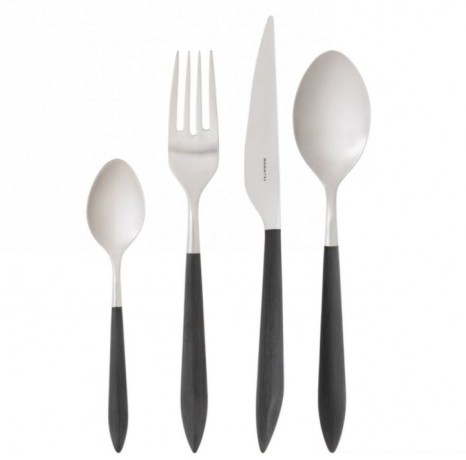 Набор из 24 столовых приборов ARES (матовая сталь - черный) в упаковке Gallery Bugatti