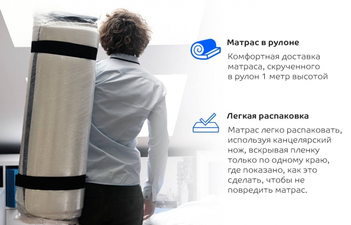 Матрас Blue Sleep Gravity, коллекция "Блу слип Гравитация" 160*18*200, Ткань, Пеноматериал, Синий