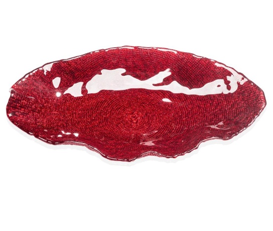 Блюдо овальное большое красное, 50x29 см. Folies IVV